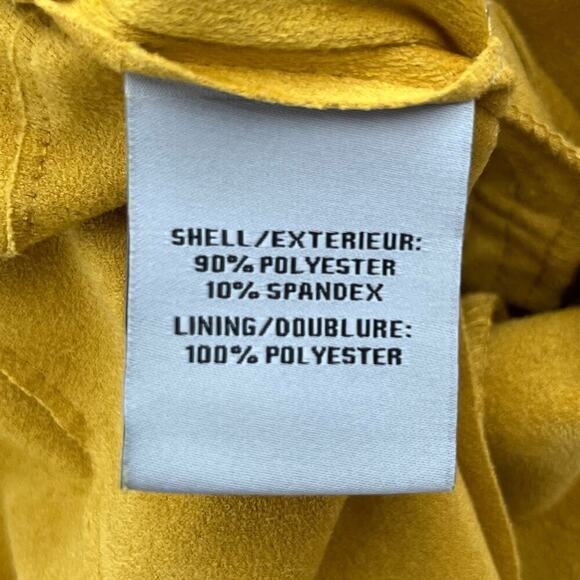 Bagatelle Faux Suede Drape Moto Jacket Blazer Open Front Yellow,‎ Size Small - Picture 14 of 15